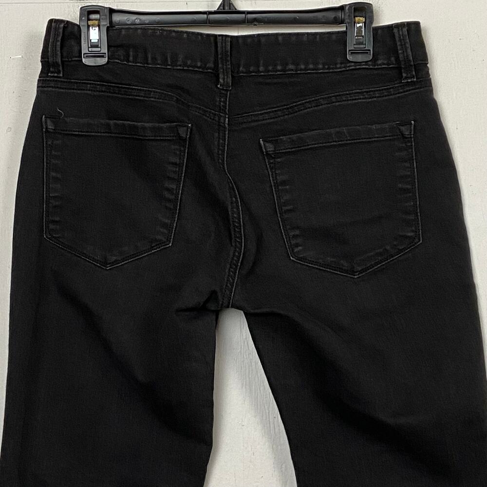 Ann Taylor Loft Black Denim Stretch Curvy Flare Jeans Size 6 Minimalist Staple - Picture 3 of 11